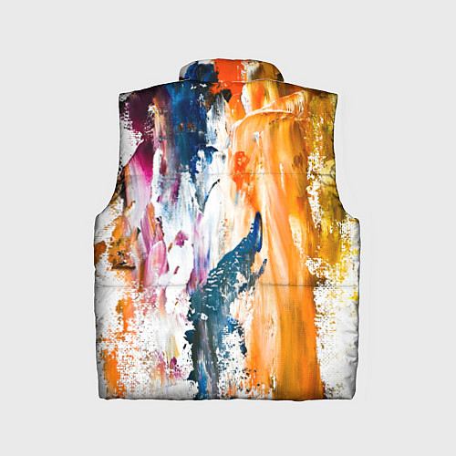 Детский жилет Разноцветные мазки кисти на палитре художника / 3D-Черный – фото 2