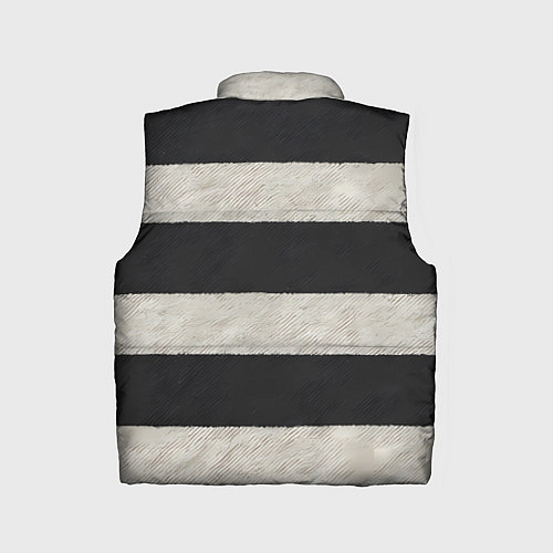 Детский жилет Текстурные черно-белые полосы / 3D-Черный – фото 2