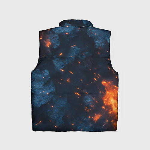 Детский жилет Синий камуфляж с искрами / 3D-Черный – фото 2