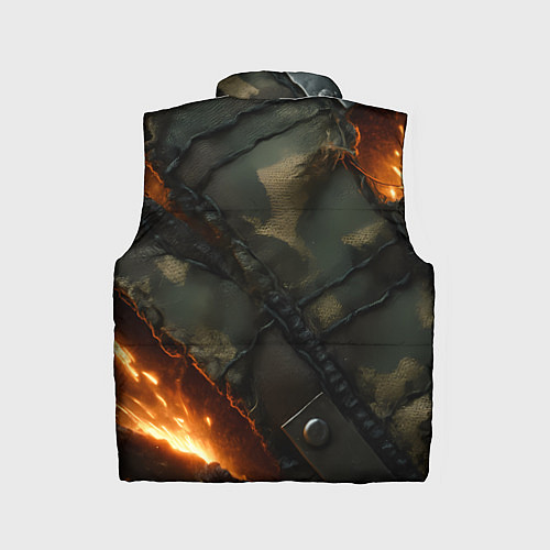 Детский жилет Разорванный камуфляж с огнем / 3D-Черный – фото 2