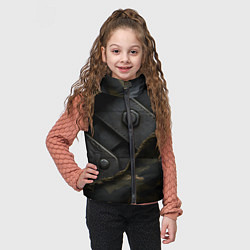 Детский жилет Порванная камуфляжная ткань с металлом, цвет: 3D-черный — фото 2