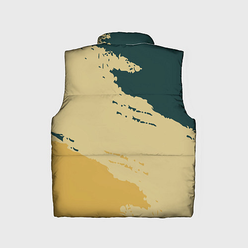 Детский жилет Желто-зеленые абстрактные полосы / 3D-Черный – фото 2