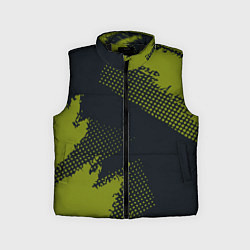 Детский жилет Абстрактная текстура в зеленом, цвет: 3D-черный