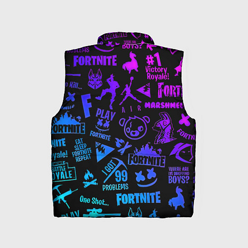 Детский жилет Fortnite x doom neon logo / 3D-Черный – фото 2