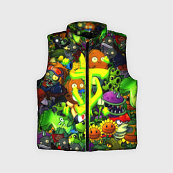 Детский жилет Растения против зомби x Дум лого, цвет: 3D-черный