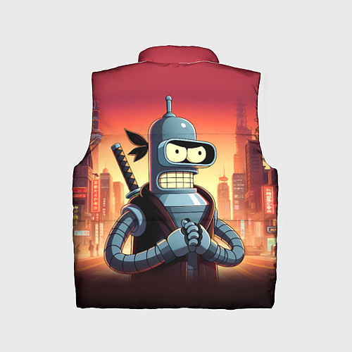 Детский жилет Крутой ниндзя Бендер в ночном городе / 3D-Черный – фото 2