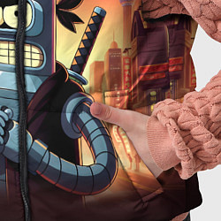 Детский жилет Крутой ниндзя Бендер в ночном городе, цвет: 3D-черный — фото 2