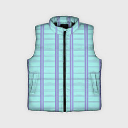 Детский жилет Color light blue cage, цвет: 3D-черный
