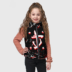 Детский жилет Doom краски штрихи, цвет: 3D-черный — фото 2