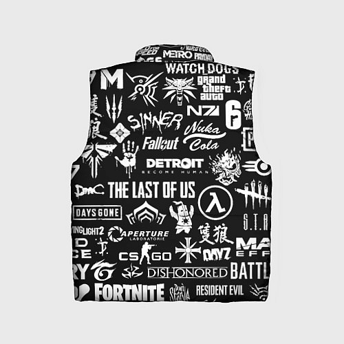 Детский жилет Doom логотипы всех игр / 3D-Черный – фото 2