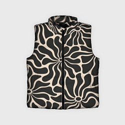 Детский жилет Цветы black pattern, цвет: 3D-черный