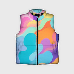 Детский жилет Разноцветные красивые облака, цвет: 3D-черный