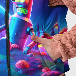 Детский жилет Робот-сгибальщик Бендер находится под неоновым мух, цвет: 3D-черный — фото 2