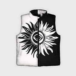 Детский жилет Солнце черно-белое, цвет: 3D-черный