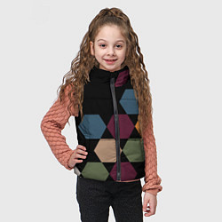 Детский жилет Honeycombs autumn colors, цвет: 3D-черный — фото 2