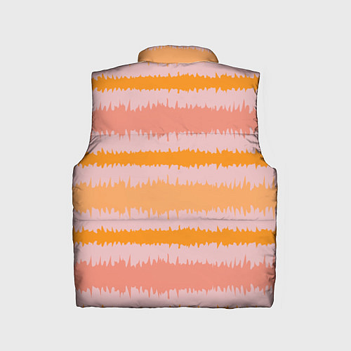 Детский жилет Полосы зигзагообразные оранжево-розовые / 3D-Черный – фото 2