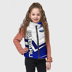 Детский жилет Субару - белый и синий, цвет: 3D-черный — фото 2