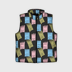 Детский жилет Советские билеты транспорта, цвет: 3D-черный