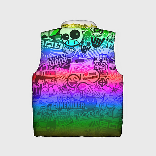 Детский жилет Monster energy неоновые стикеры / 3D-Черный – фото 2