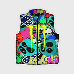 Детский жилет Monster energy стикеры, цвет: 3D-черный