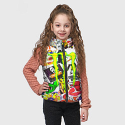 Детский жилет Monster energy стикеры бренды, цвет: 3D-черный — фото 2