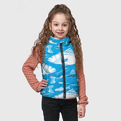 Детский жилет Рыбы в голубой воде, цвет: 3D-черный — фото 2