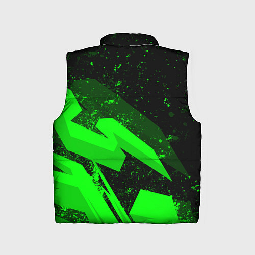 Детский жилет Monster energy - зеленые брызги / 3D-Черный – фото 2