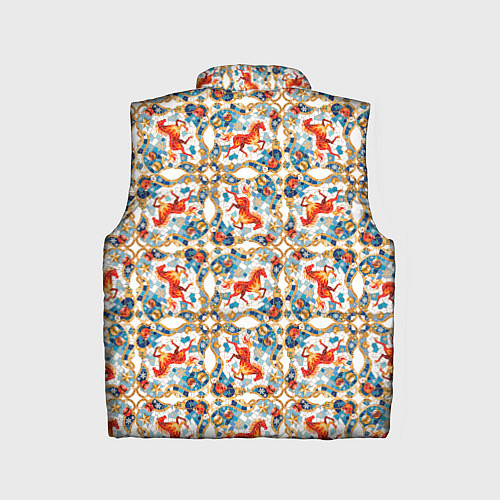 Детский жилет Орнамент с лошадью - символом Нового 2026 года / 3D-Черный – фото 2