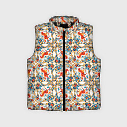 Детский жилет Орнамент с лошадью - символом Нового 2026 года, цвет: 3D-черный