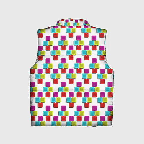 Детский жилет Цветные блоки на белом / 3D-Черный – фото 2