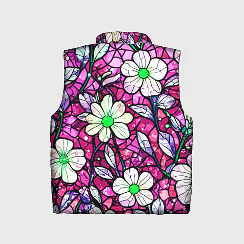 Детский жилет Цветочный розовый витраж / 3D-Черный – фото 2