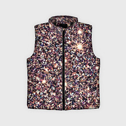 Детский жилет Имитация блестящих пайеток тёмно-розовый, цвет: 3D-черный