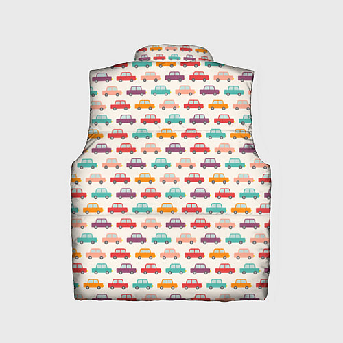 Детский жилет Цветные машинки паттерн / 3D-Черный – фото 2