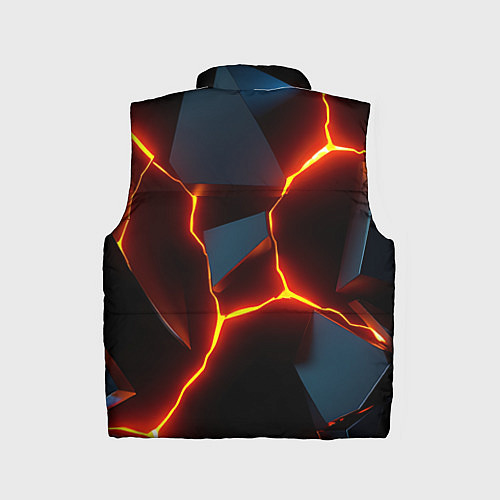 Детский жилет Трещины неоновые / 3D-Черный – фото 2