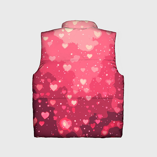 Детский жилет Розовый с сердечками паттерн / 3D-Черный – фото 2