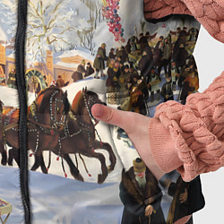 Детский жилет Русская тройка зимой - картина Масленица Кустодиев, цвет: 3D-черный — фото 2