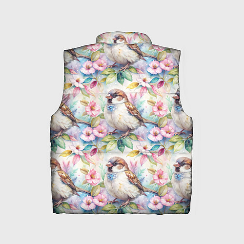 Детский жилет Воробей в ярких цветах паттерн / 3D-Черный – фото 2