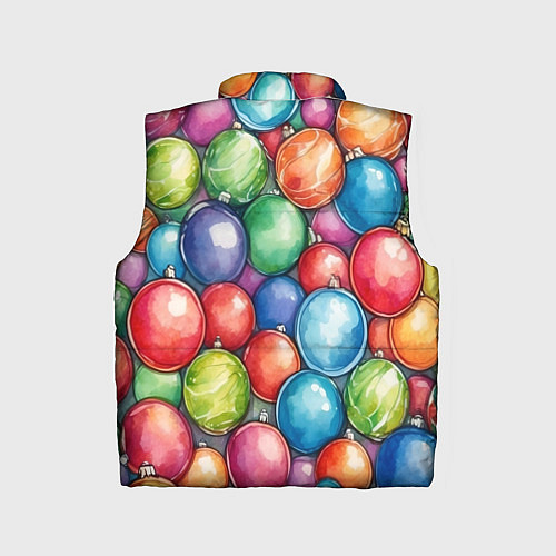 Детский жилет Россыпь новогодних шаров / 3D-Черный – фото 2