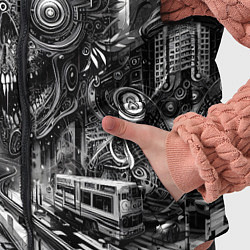 Детский жилет Cyber urban skull - ai art fantasy, цвет: 3D-черный — фото 2