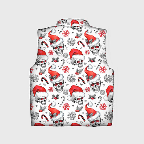 Детский жилет Новогодние черепа / 3D-Красный – фото 2
