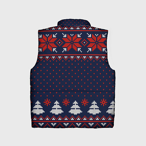 Детский жилет Новогодний вязаный узор / 3D-Черный – фото 2