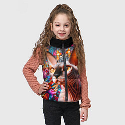Детский жилет Sphynx on a graffiti background, цвет: 3D-черный — фото 2