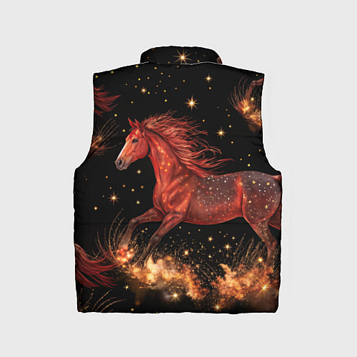 Детский жилет Огненные лошади - паттерн / 3D-Черный – фото 2