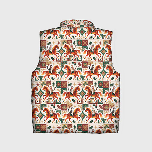 Детский жилет Винтажные коты всадники на лошади / 3D-Черный – фото 2