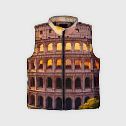 Детский жилет Колизей в лучах заката, цвет: 3D-черный