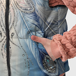 Детский жилет Ледяной перьевой орнамент со светом, цвет: 3D-черный — фото 2