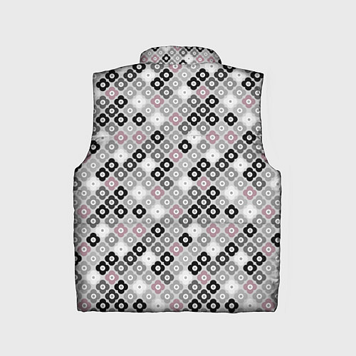 Детский жилет Цветочный серо-розовый узор ретро / 3D-Черный – фото 2