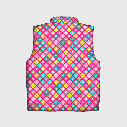 Детский жилет Разноцветный цветочный узор ретро / 3D-Черный – фото 2