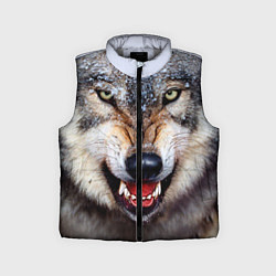 Детский жилет Взгляд волка, цвет: 3D-светло-серый