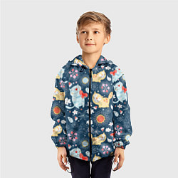 Ветровка с капюшоном детская Котята, цвет: 3D-черный — фото 2